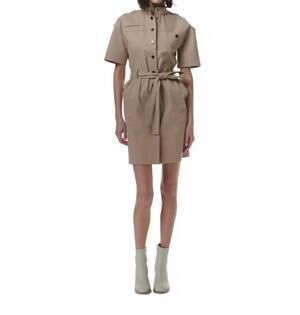 NEW THEO THE LABEL thallo safari dress in beige